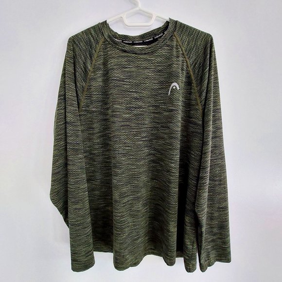 HEAD Green Men's Athletic Running Top - Picture 1 of 3